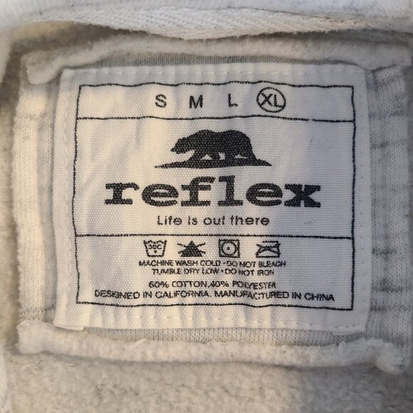 Reflex Gray Hoodie Sweatshirt Multicolor Stripe Love Graphic XL - Picture 6 of 7